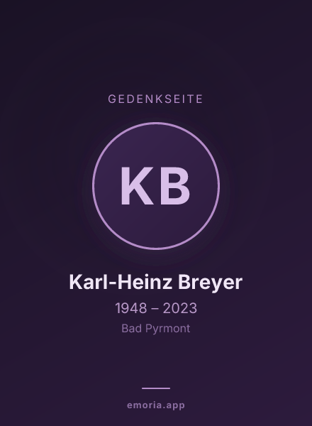 Gedenkportrait von Karl-Heinz Breyer