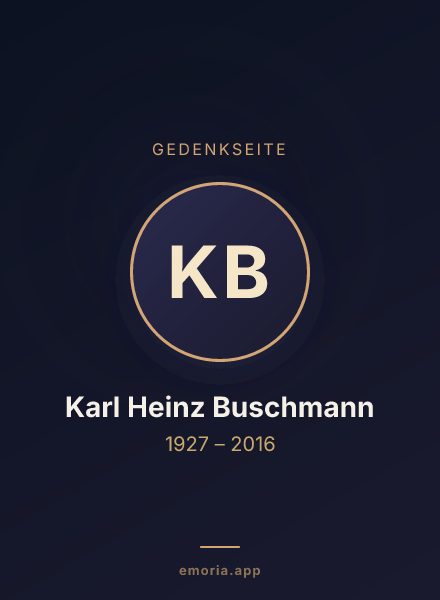 Gedenkportrait von Karl Heinz Buschmann