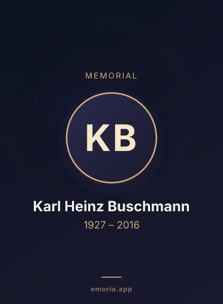 Memorial portrait of Karl Heinz Buschmann