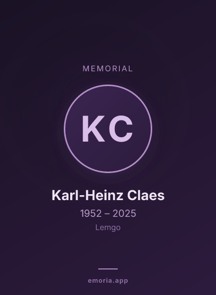 Memorial portrait of Karl-Heinz Claes