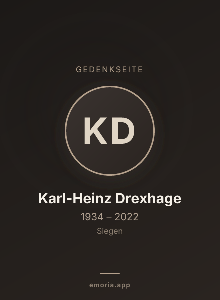Gedenkportrait von Karl-Heinz Drexhage
