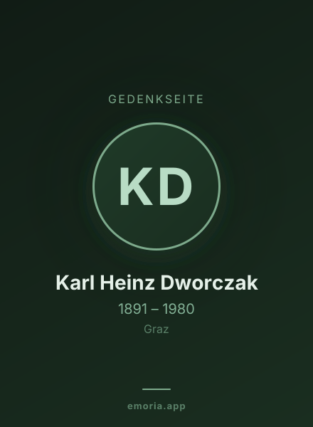 Gedenkportrait von Karl Heinz Dworczak