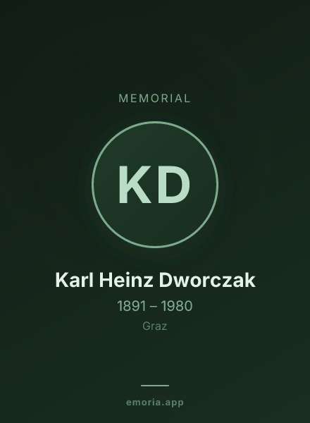 Memorial portrait of Karl Heinz Dworczak