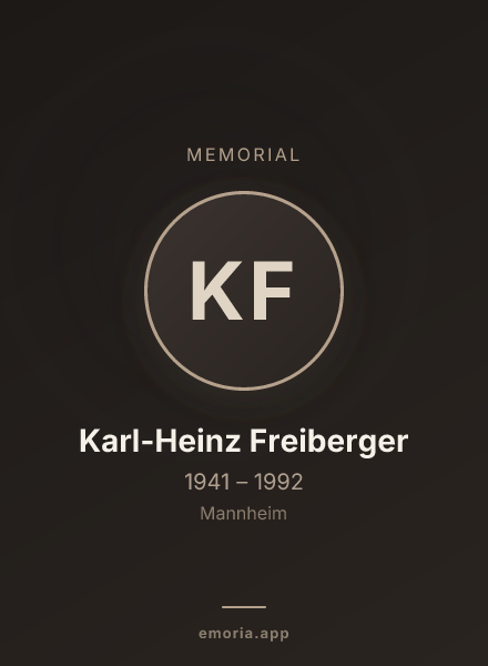 Memorial portrait of Karl-Heinz Freiberger