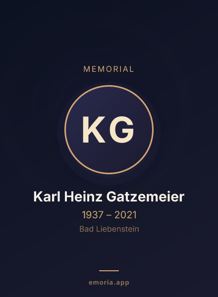 Memorial portrait of Karl Heinz Gatzemeier