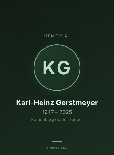 Memorial portrait of Karl-Heinz Gerstmeyer