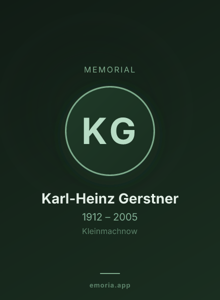 Memorial portrait of Karl-Heinz Gerstner