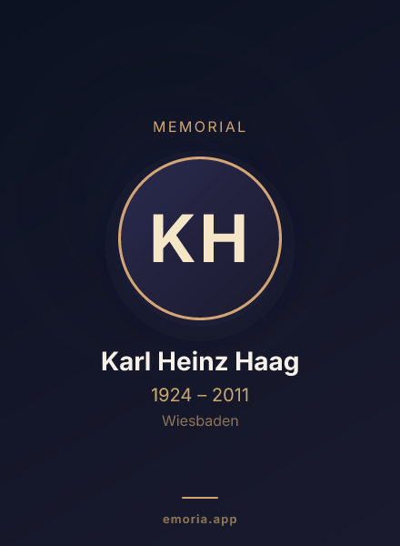 Memorial portrait of Karl Heinz Haag