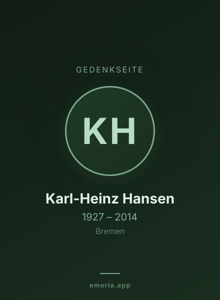 Gedenkportrait von Karl-Heinz Hansen