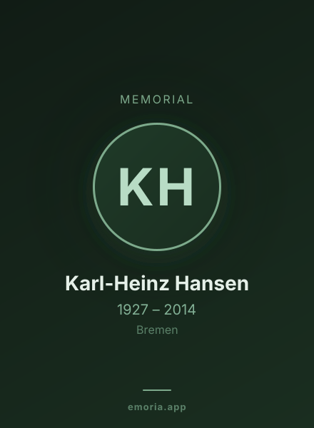 Memorial portrait of Karl-Heinz Hansen