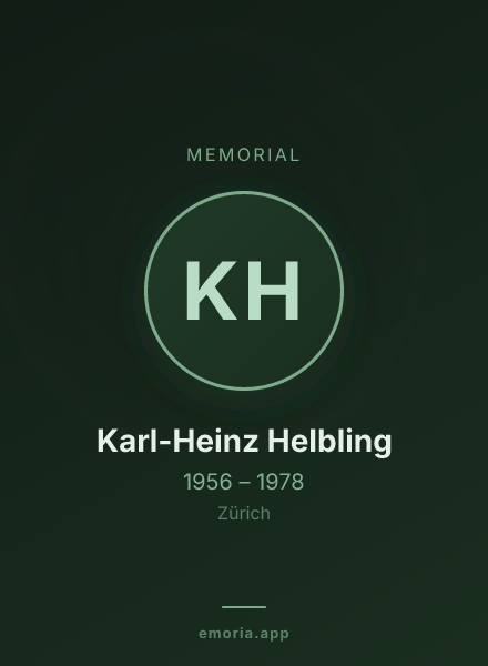 Memorial portrait of Karl-Heinz Helbling