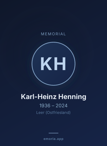 Memorial portrait of Karl-Heinz Henning