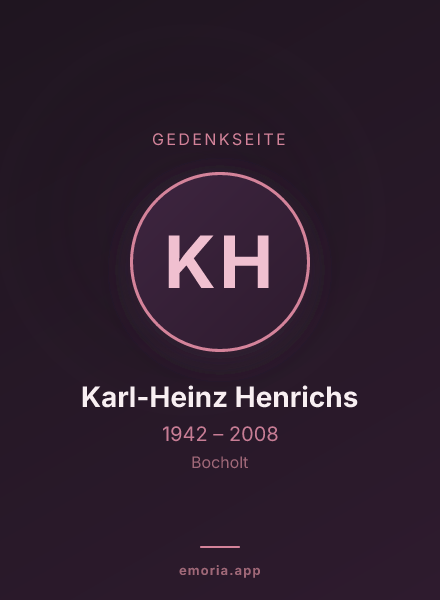 Gedenkportrait von Karl-Heinz Henrichs