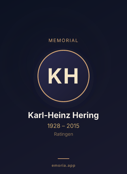 Memorial portrait of Karl-Heinz Hering