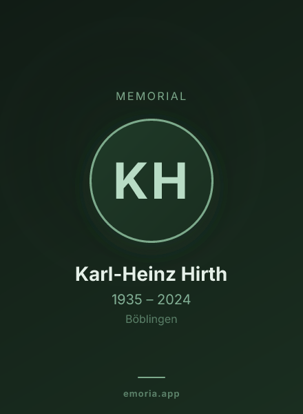 Memorial portrait of Karl-Heinz Hirth
