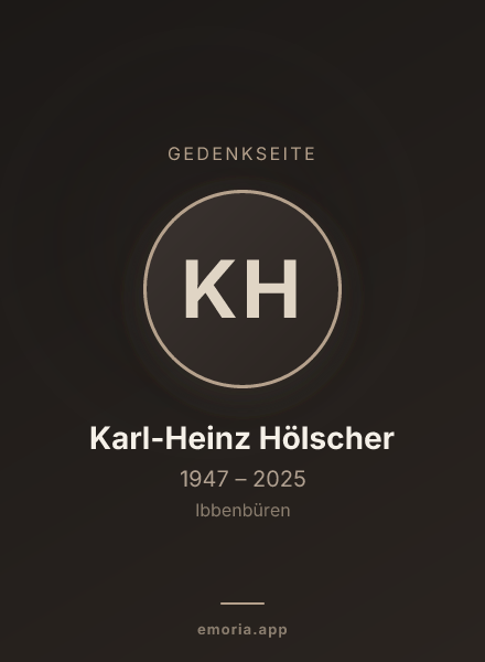 Gedenkportrait von Karl-Heinz Hölscher