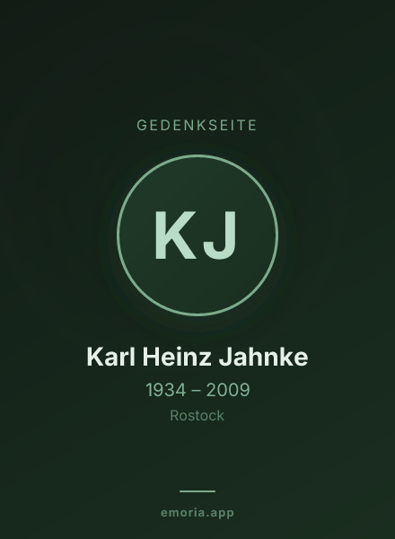 Gedenkportrait von Karl Heinz Jahnke