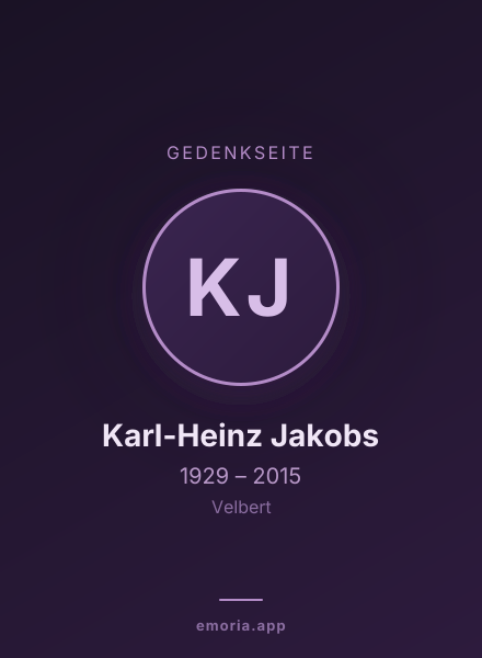 Gedenkportrait von Karl-Heinz Jakobs