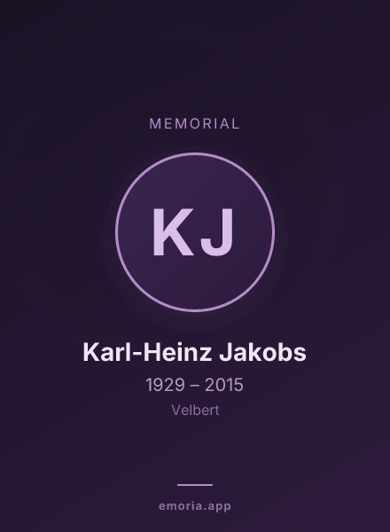 Memorial portrait of Karl-Heinz Jakobs