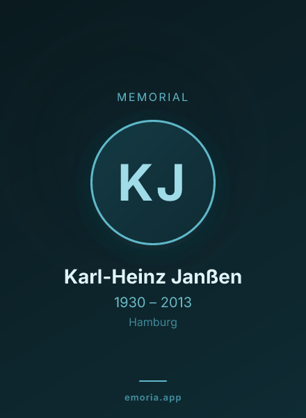 Memorial portrait of Karl-Heinz Janßen
