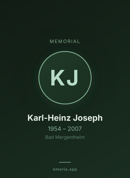 Memorial portrait of Karl-Heinz Joseph