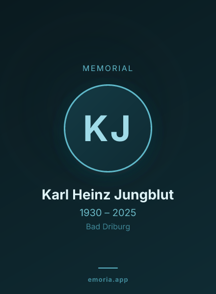 Memorial portrait of Karl Heinz Jungblut