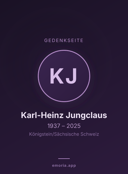 Gedenkportrait von Karl-Heinz Jungclaus