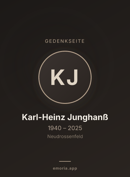 Gedenkportrait von Karl-Heinz Junghanß