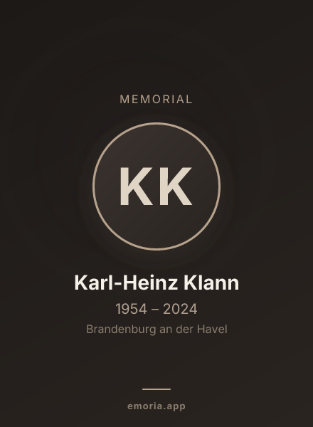 Memorial portrait of Karl-Heinz Klann