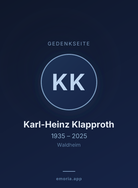Gedenkportrait von Karl-Heinz Klapproth