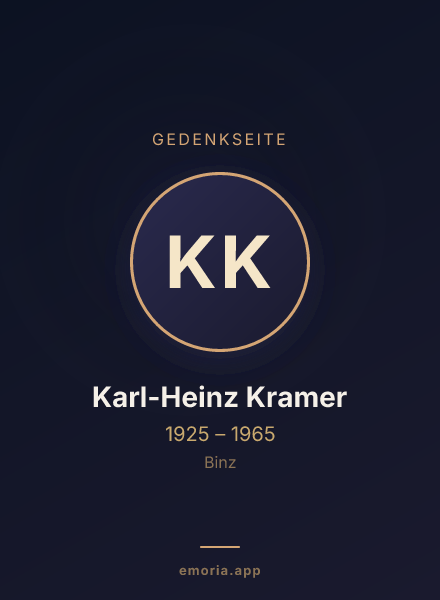 Gedenkportrait von Karl-Heinz Kramer