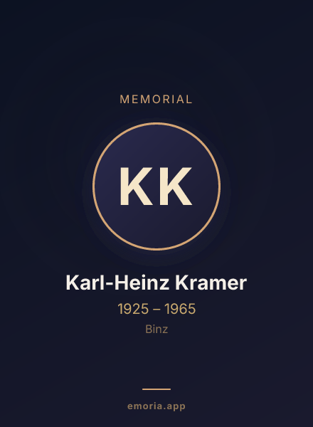 Memorial portrait of Karl-Heinz Kramer