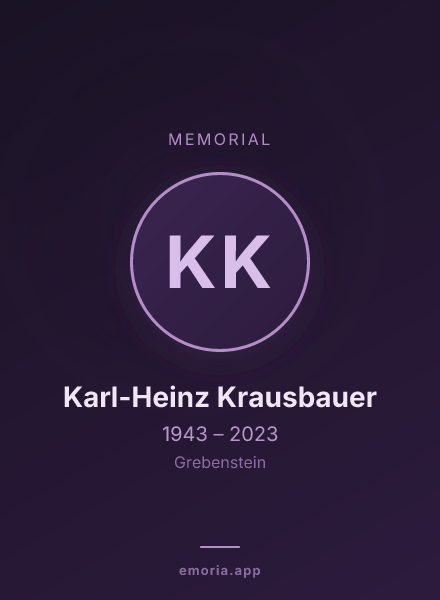 Memorial portrait of Karl-Heinz Krausbauer