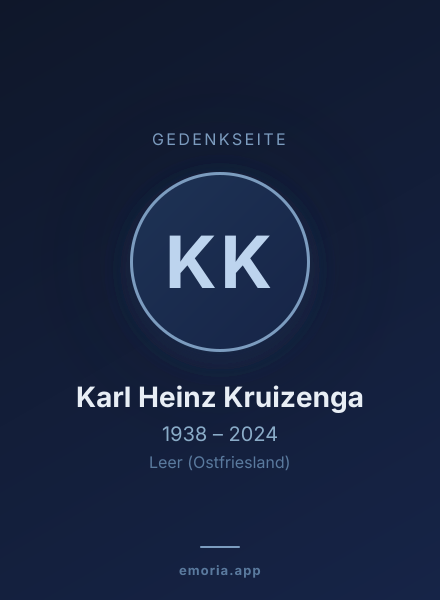 Gedenkportrait von Karl Heinz Kruizenga