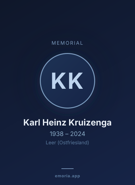 Memorial portrait of Karl Heinz Kruizenga