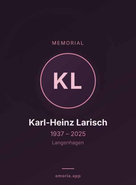 Memorial portrait of Karl-Heinz Larisch