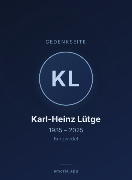 Gedenkportrait von Karl-Heinz Lütge