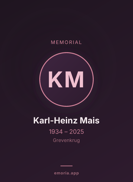 Memorial portrait of Karl-Heinz Mais