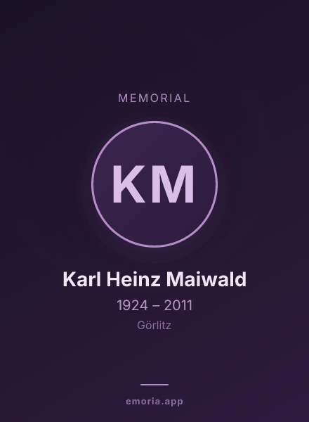 Memorial portrait of Karl Heinz Maiwald