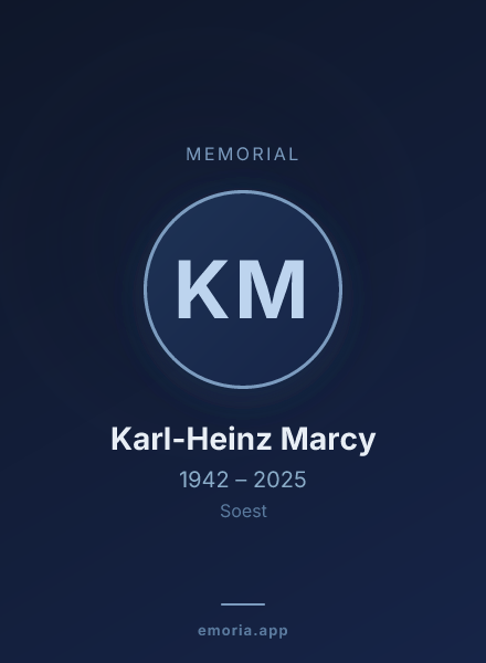 Memorial portrait of Karl-Heinz Marcy