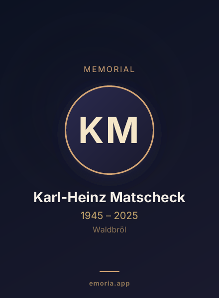 Memorial portrait of Karl-Heinz Matscheck