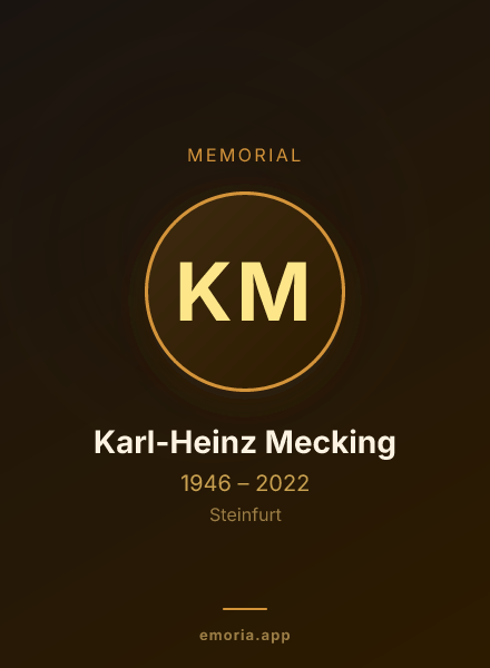 Memorial portrait of Karl-Heinz Mecking