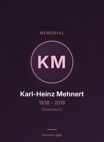 Memorial portrait of Karl-Heinz Mehnert