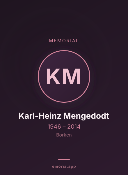 Memorial portrait of Karl-Heinz Mengedodt