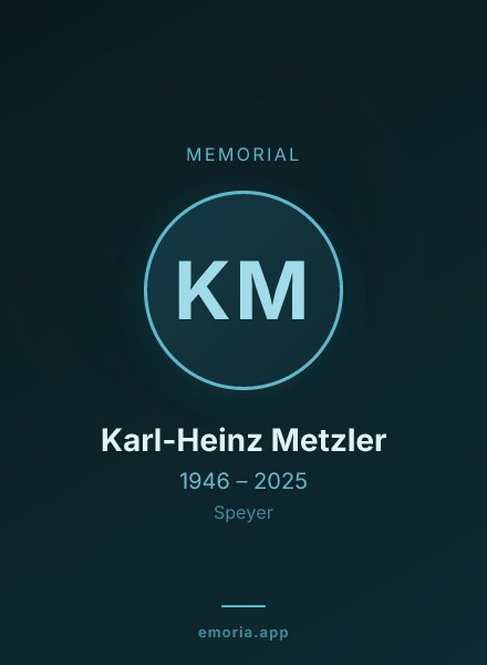 Memorial portrait of Karl-Heinz Metzler