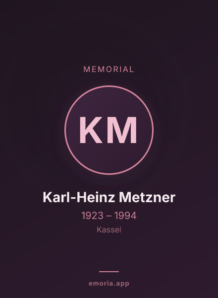 Memorial portrait of Karl-Heinz Metzner