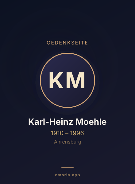 Gedenkportrait von Karl-Heinz Moehle