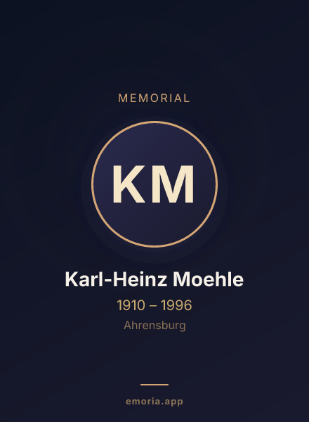 Memorial portrait of Karl-Heinz Moehle