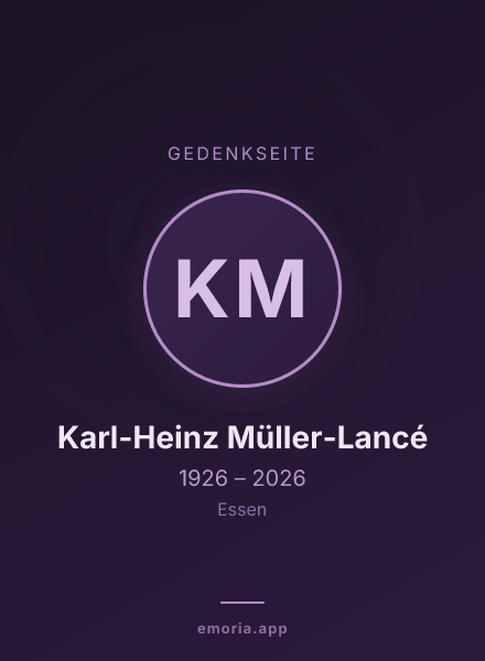 Gedenkportrait von Karl-Heinz Müller-Lancé