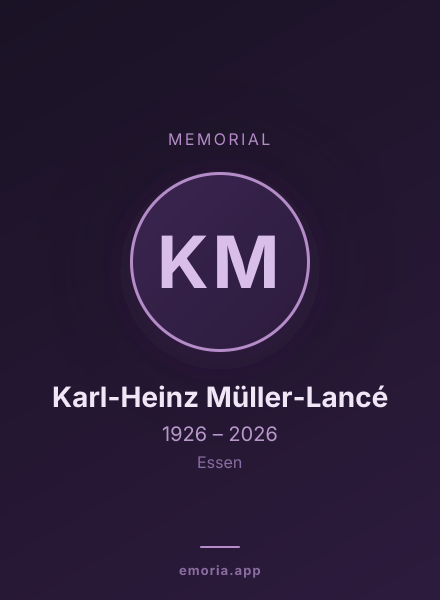 Memorial portrait of Karl-Heinz Müller-Lancé